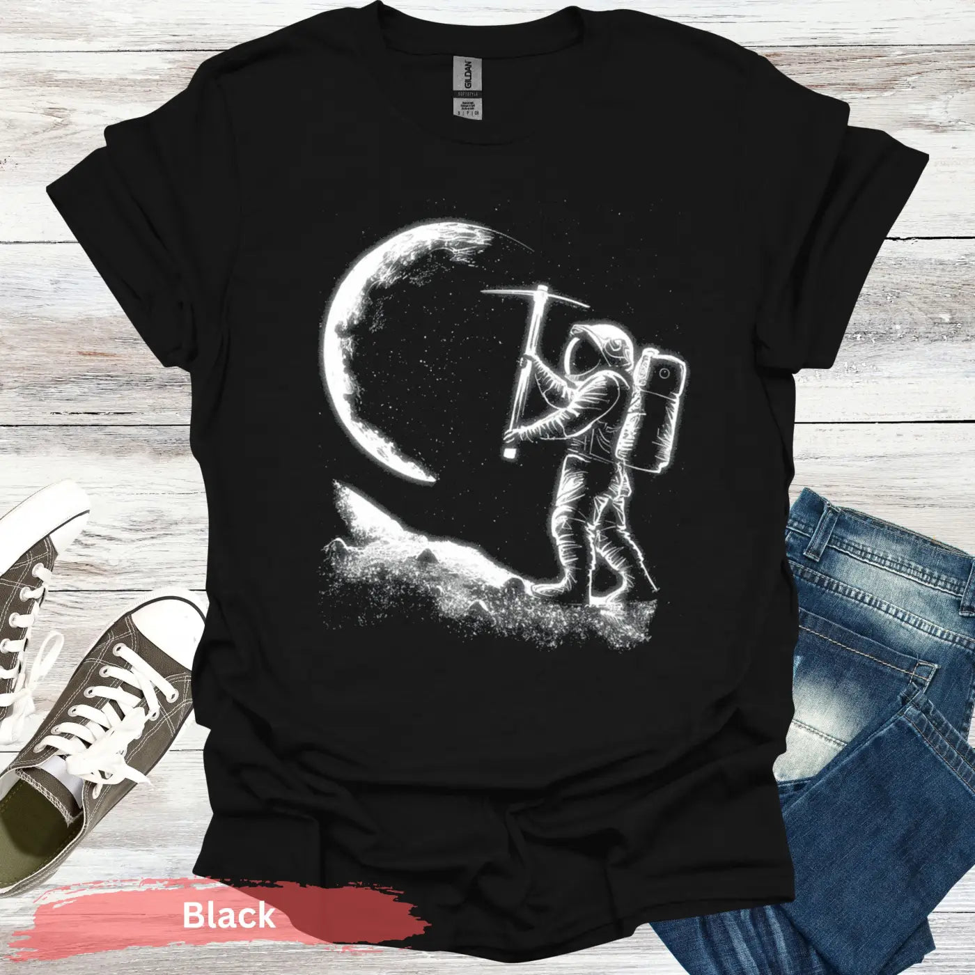 Lunar Miner T-Shirt - S - Unisex / Black - Physical Item