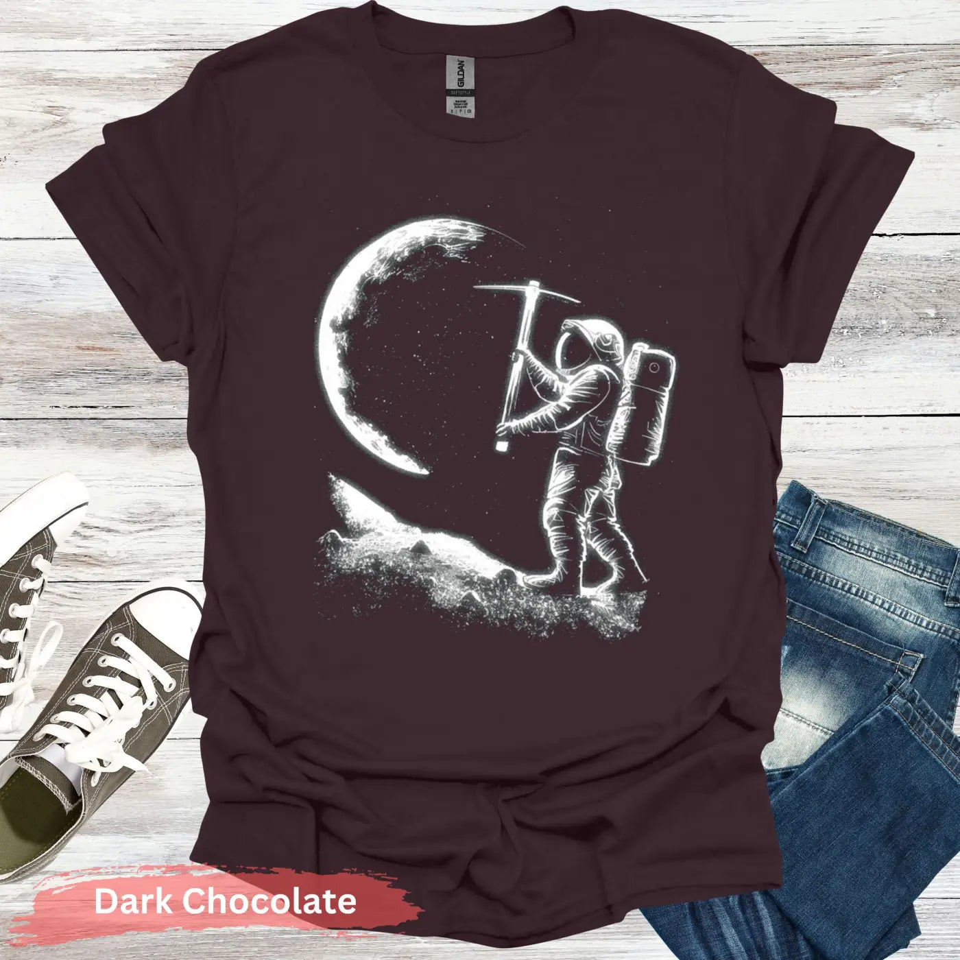 Lunar Miner T-Shirt - S - Unisex / Dark Chocolate - Physical Item