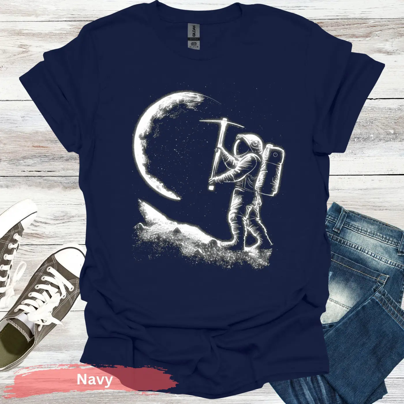 Lunar Miner T-Shirt - S - Unisex / Navy - Physical Item