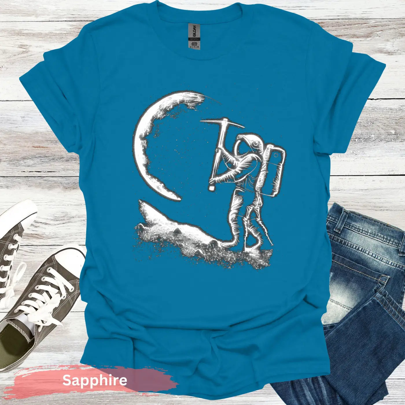 Lunar Miner T-Shirt - S - Unisex / Sapphire - Physical Item