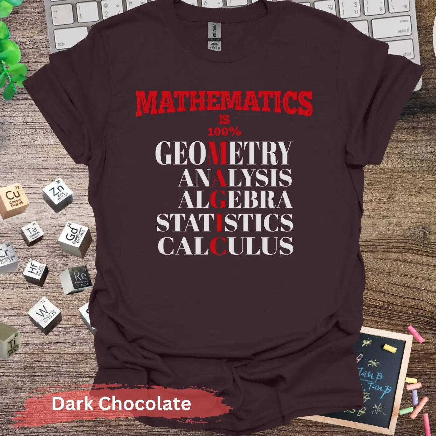 Math is 100 Percent Magic T-Shirt - S / Dark Chocolate - Physical Item