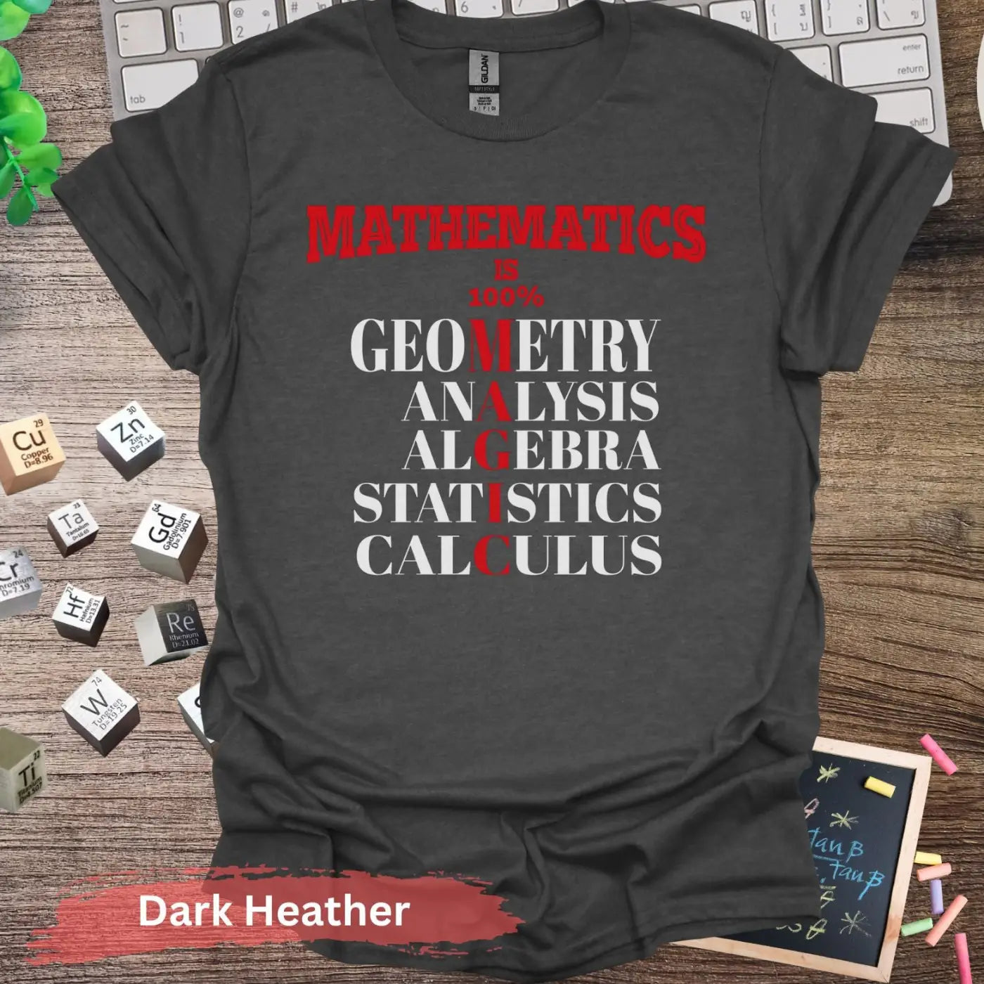 Math is 100 Percent Magic T-Shirt - S / Dark Heather - Physical Item