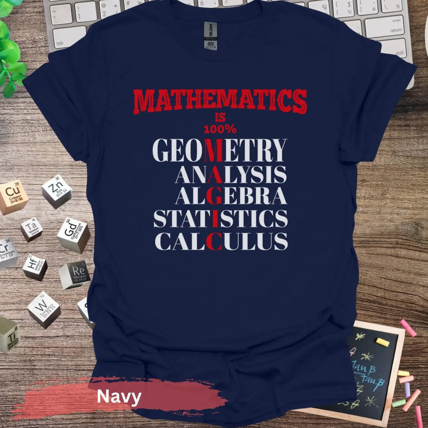 Math is 100 Percent Magic T-Shirt - S / Navy - Physical Item