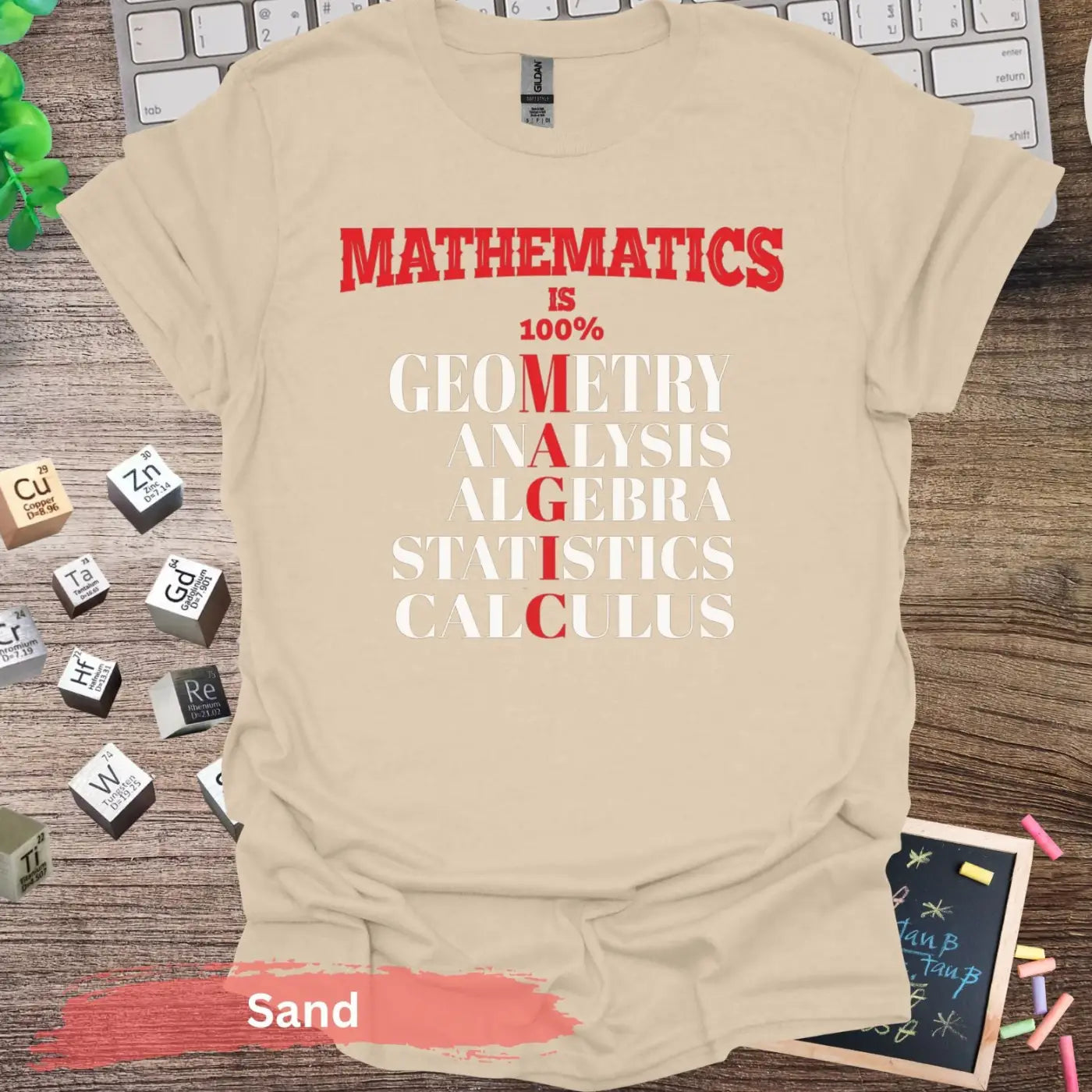 Math is 100 Percent Magic T-Shirt - S / Sand - Physical Item