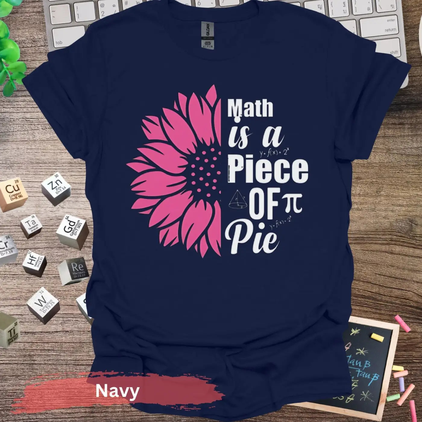 Math Is A Piece of Pie Graphic T-Shirt - S / Navy - Physical Item