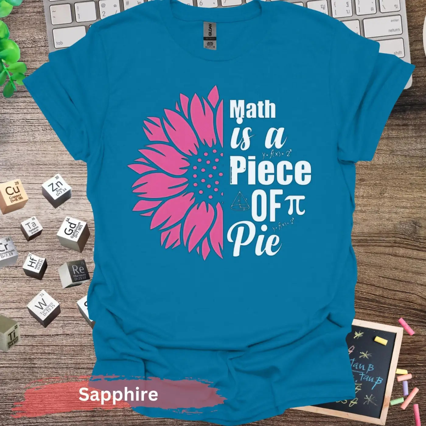 Math Is A Piece of Pie Graphic T-Shirt - S / Sapphire - Physical Item