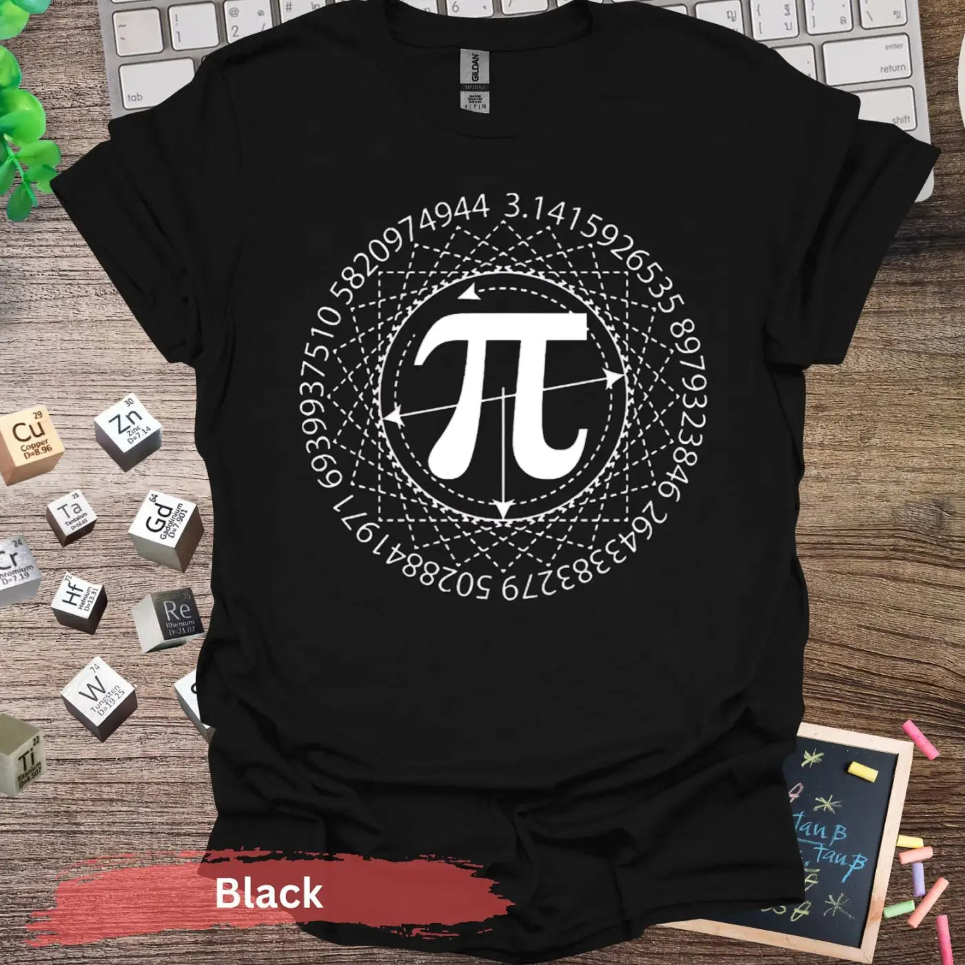 Math Pi Symbol Graphic T-shirt - S / Black - Physical Item