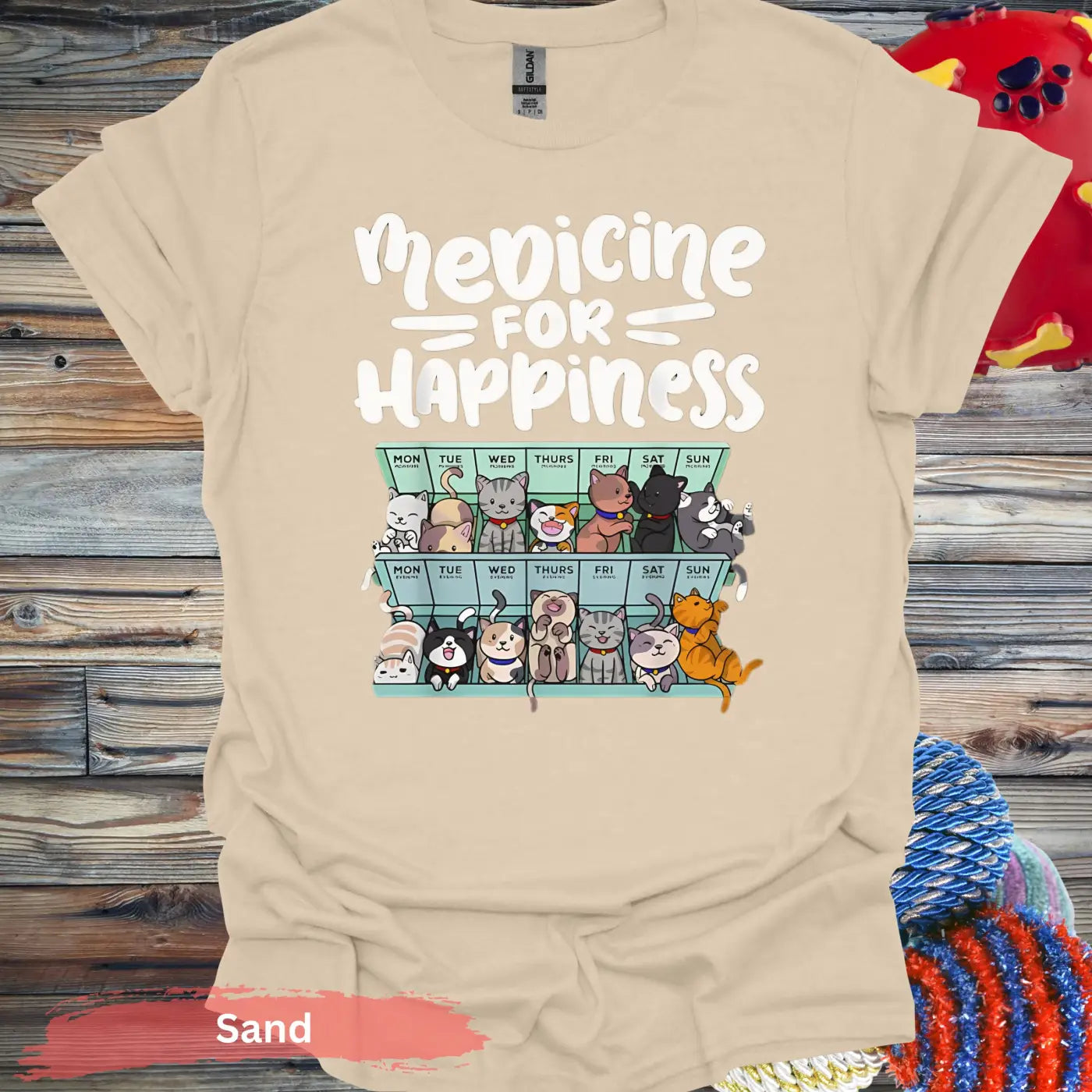 Medicine for Happiness T-shirt - S / Sand - Physical Item