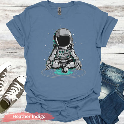 Meditative Astronaut T-shirt - S / Heather Indigo - Physical Item