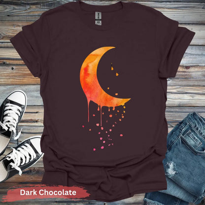 Melting Moon T-shirt - S / Dark Chocolate - Physical Item