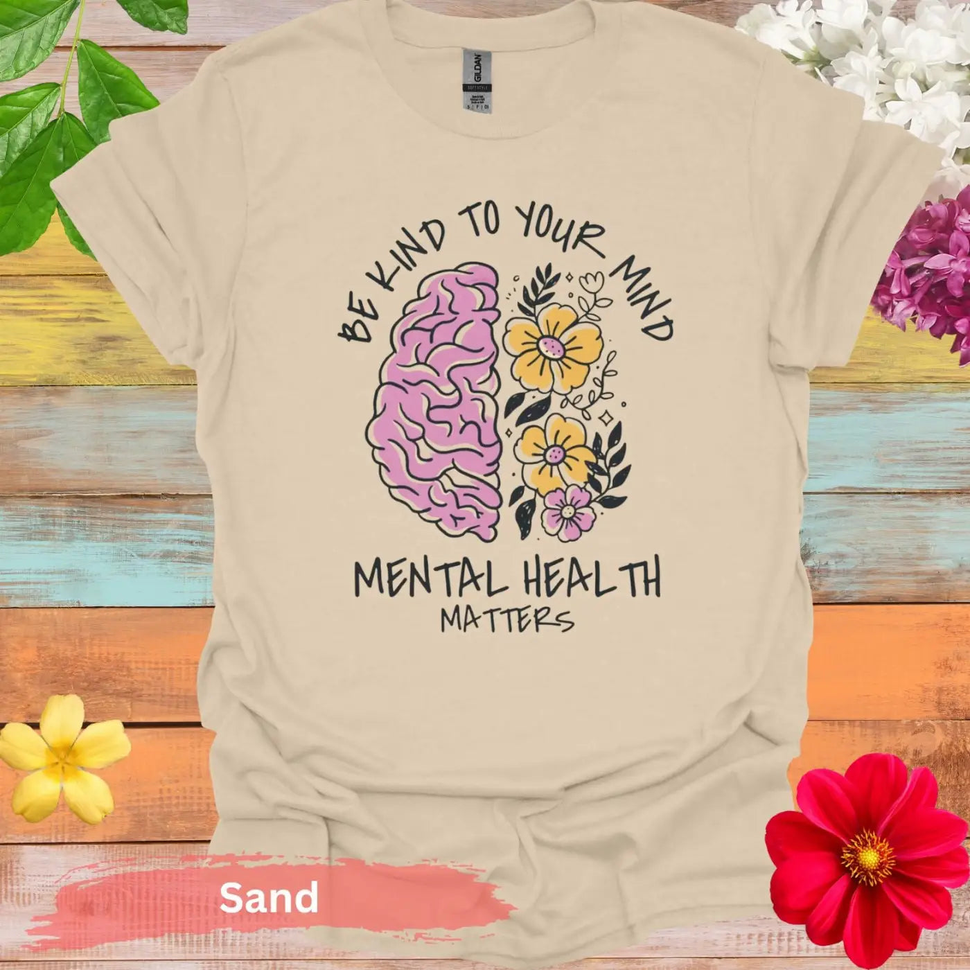 Mental Health Matters T-Shirt - S / Sand - Physical Item