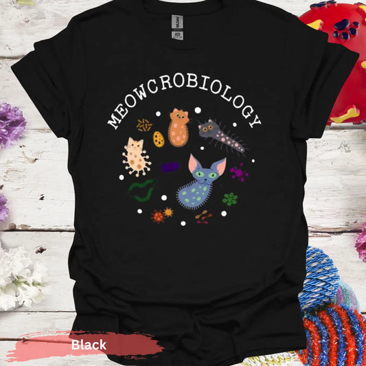 Meowcrobiology T-Shirt - Black / S - Physical Item