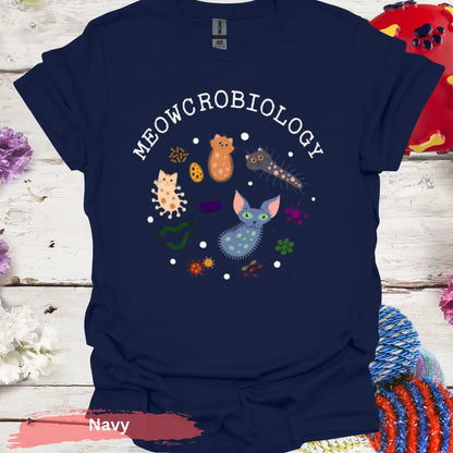 Meowcrobiology T-Shirt - Navy / S - Physical Item