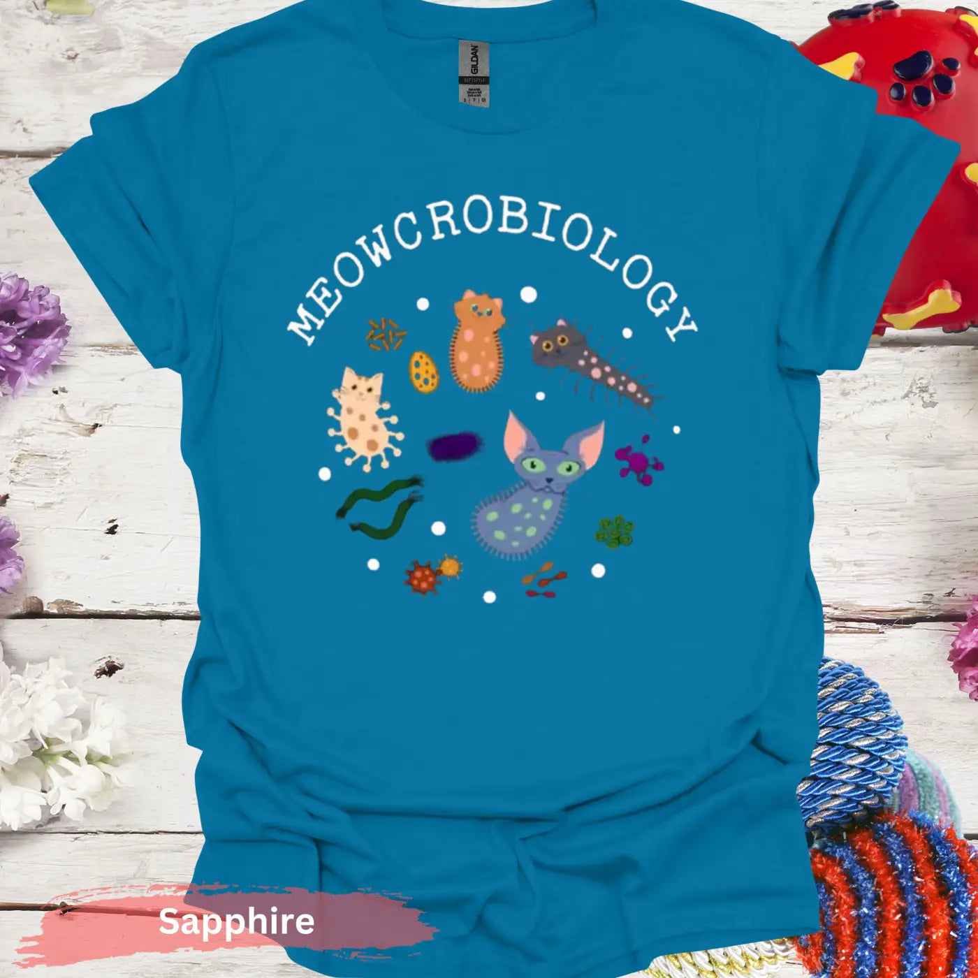 Meowcrobiology T-Shirt - Sapphire / S - Physical Item