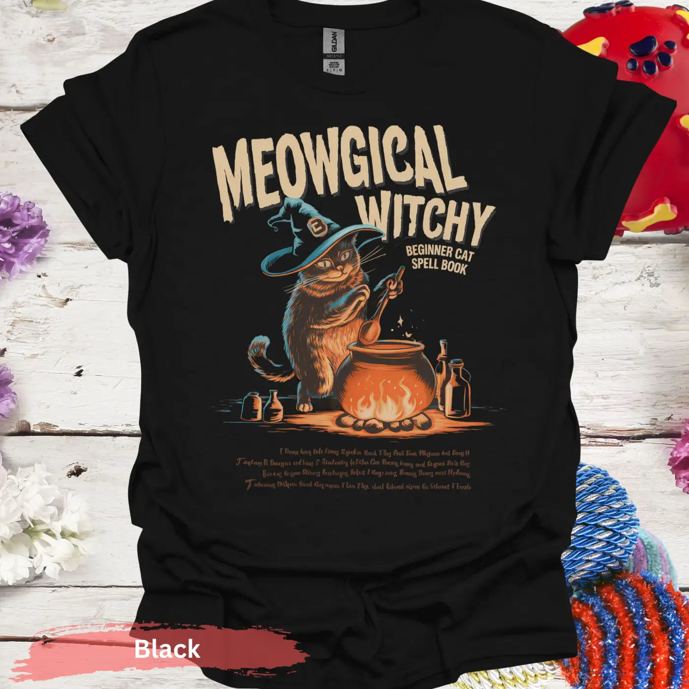 Meowgical Witchy T-Shirt - S / Black - Physical Item