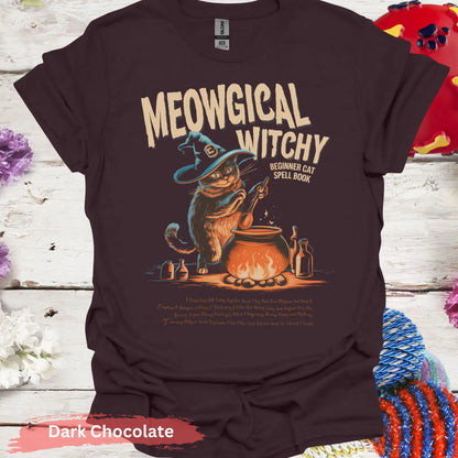 Meowgical Witchy T-Shirt - S / Dark Chocolate - Physical Item