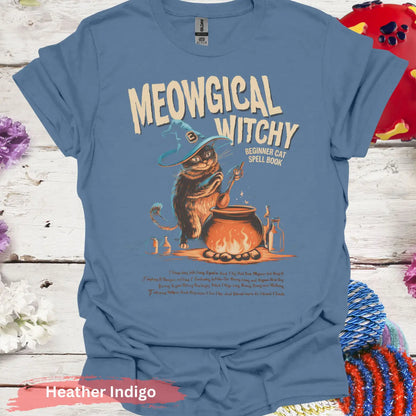 Meowgical Witchy T-Shirt - S / Heather Indigo - Physical Item