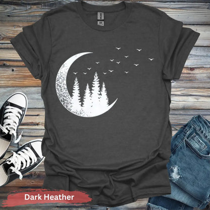 Midnight Moon T-shirt - S / Dark Heather - Physical Item