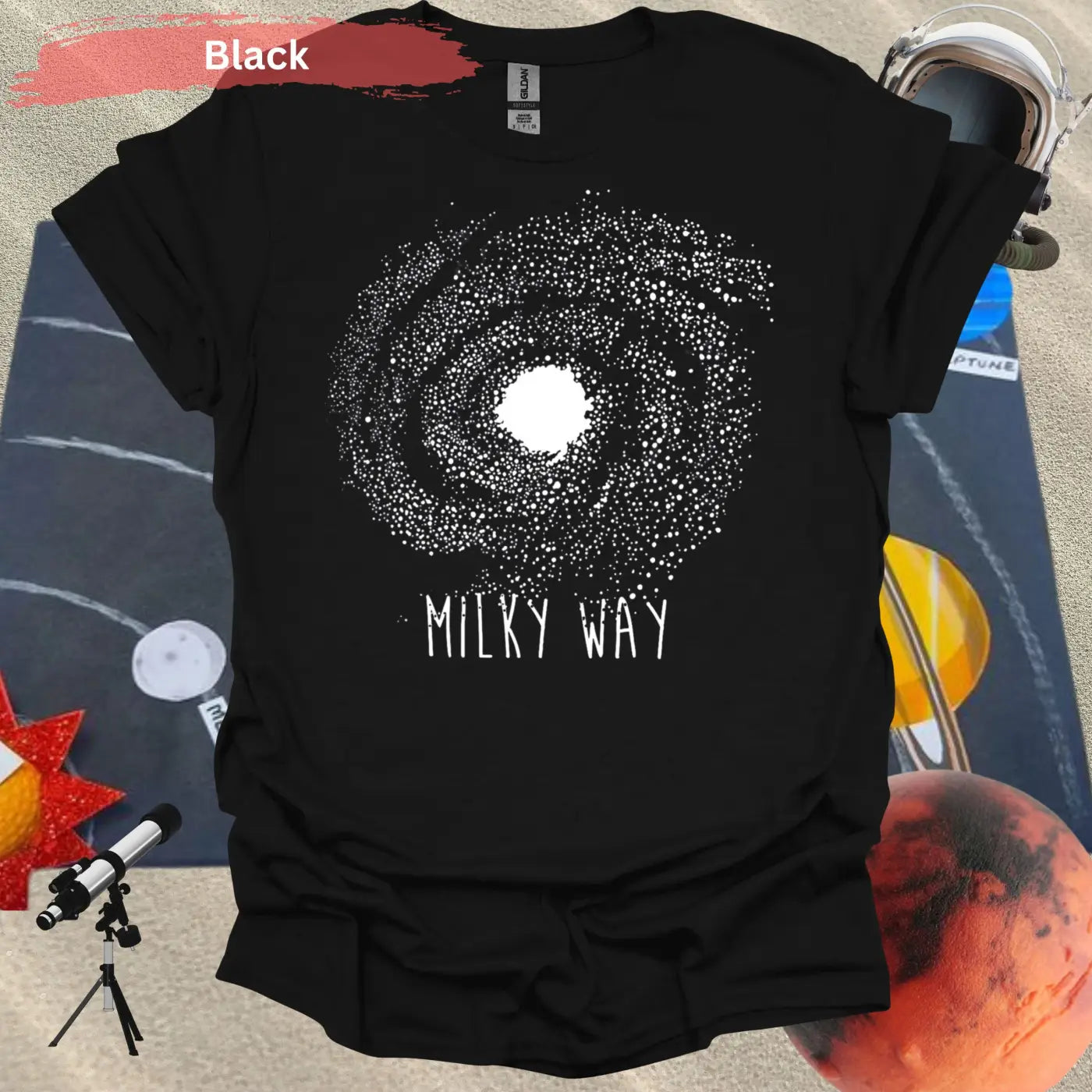 Milky Way Galaxy T-Shirt - S / Black - Physical Item