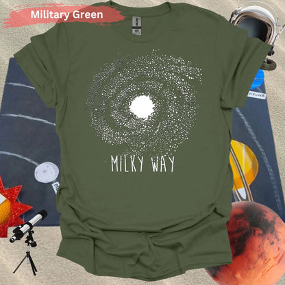 Milky Way Galaxy T-Shirt - S / Military Green - Physical Item