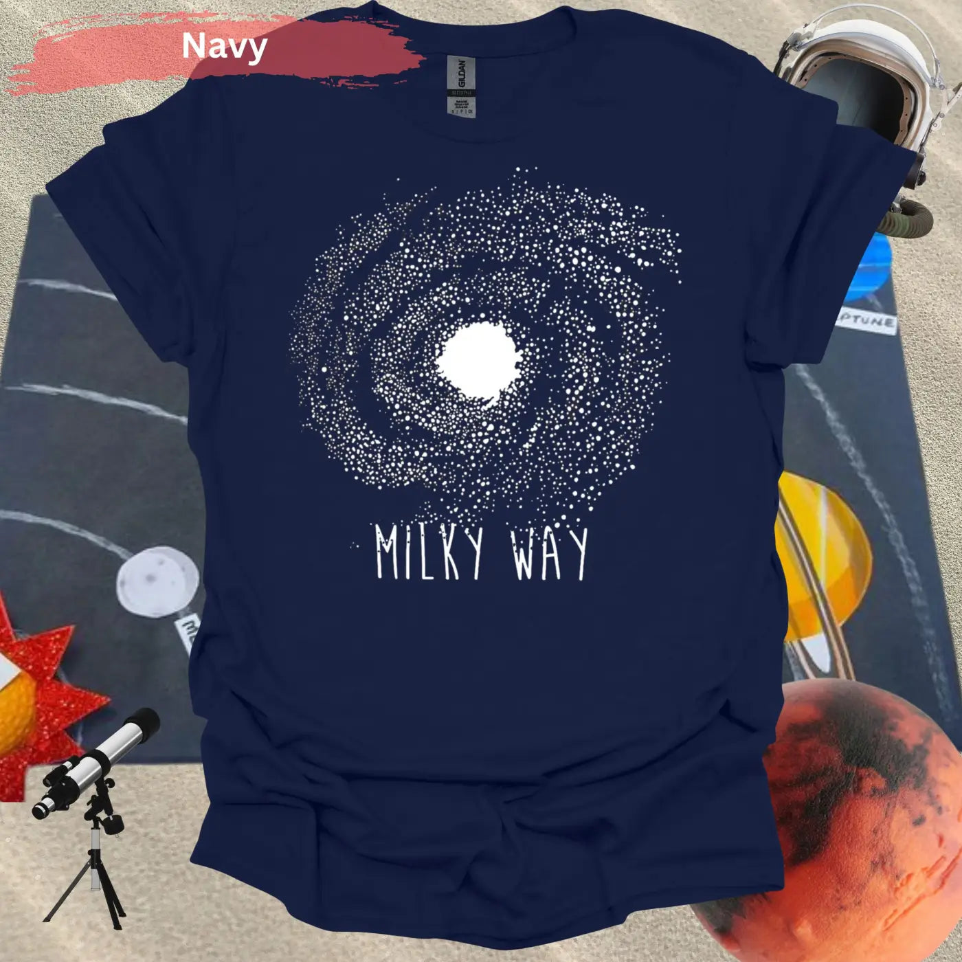 Milky Way Galaxy T-Shirt - S / Navy - Physical Item