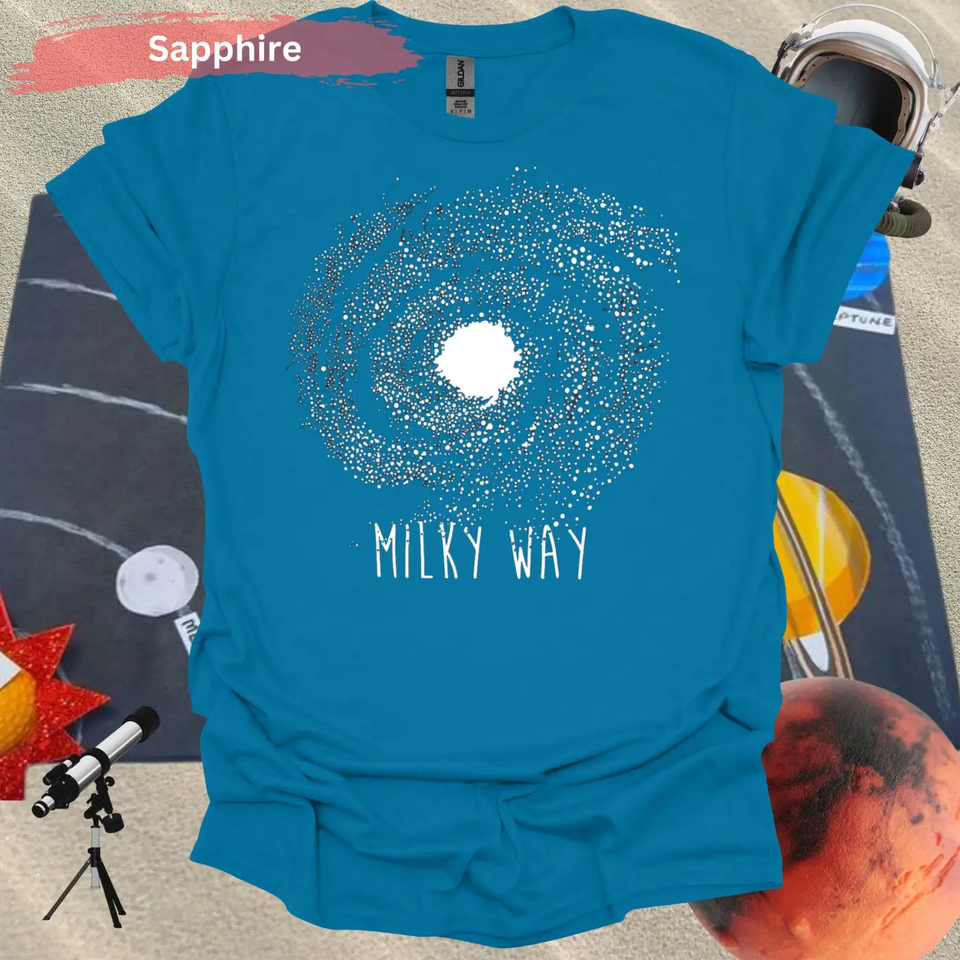 Milky Way Galaxy T-Shirt - S / Sapphire - Physical Item