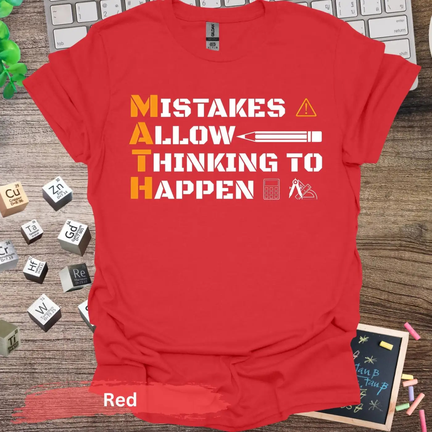 Mistakes Allow Thinking to Happen T-Shirt - S / Red - Physical Item