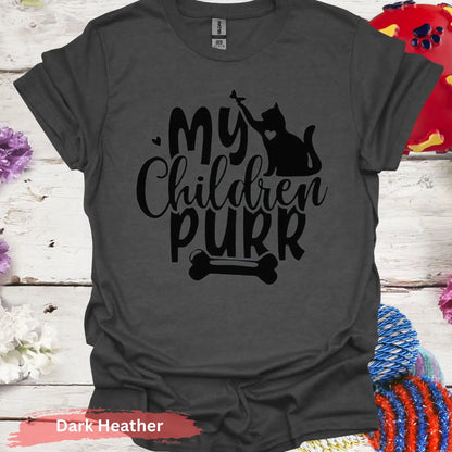 My Children Purr T-Shirt - S / Dark Heather - Physical Item