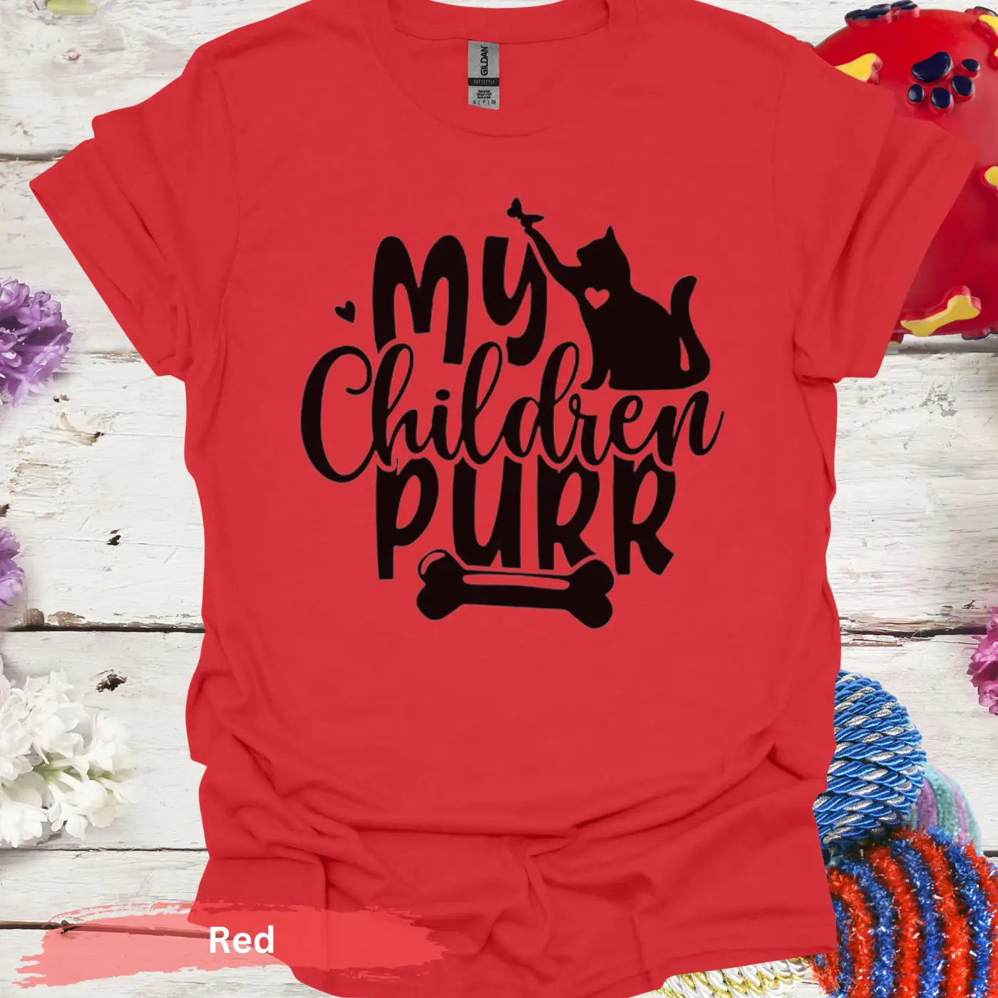 My Children Purr T-Shirt - S / Red - Physical Item