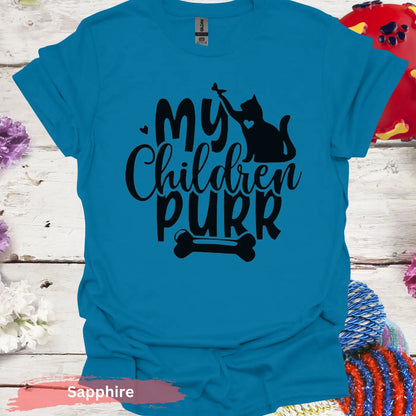 My Children Purr T-Shirt - S / Sapphire - Physical Item