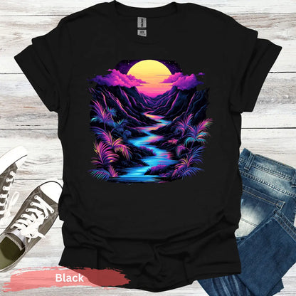 Neon Paradise River of Light T-shirt - S / Black - Physical Item