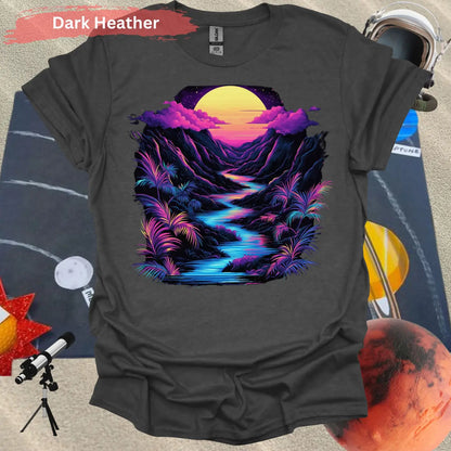 Neon Paradise River of Light T-shirt - S / Dark Heather - Physical Item