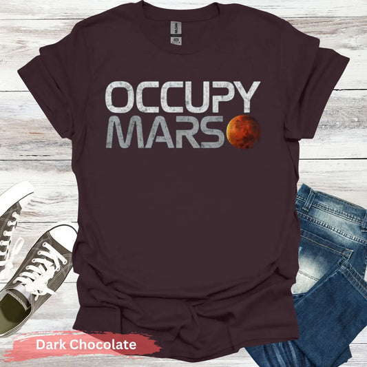 Occupy Mars T-Shirt - S / Dark Chocolate - Physical Item