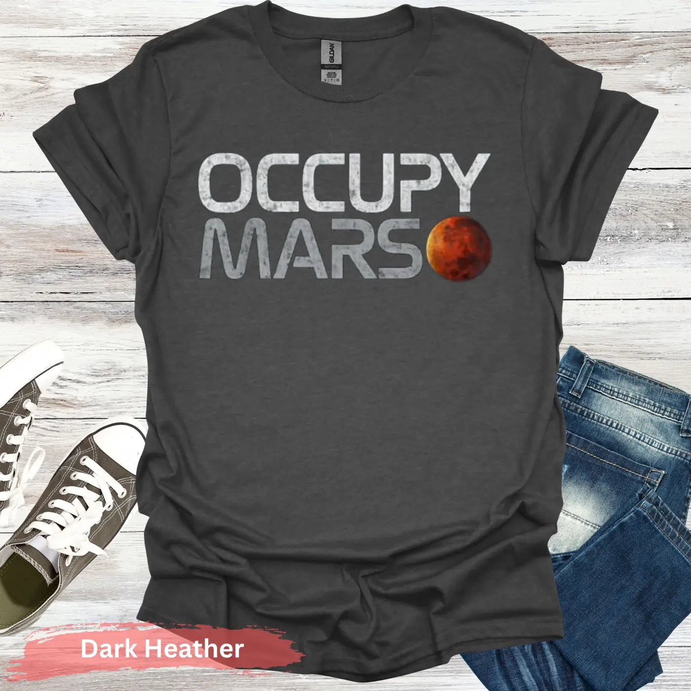 Occupy Mars T-Shirt - S / Dark Heather - Physical Item