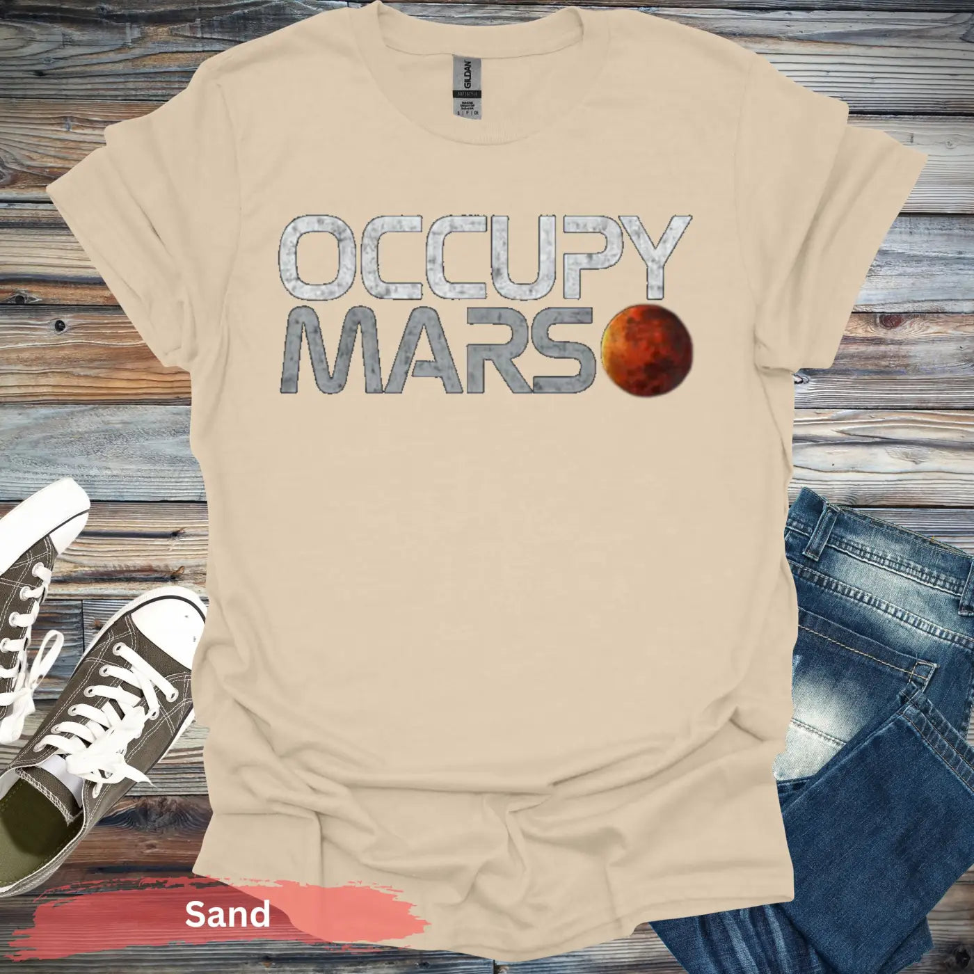 Occupy Mars T-Shirt - S / Sand - Physical Item