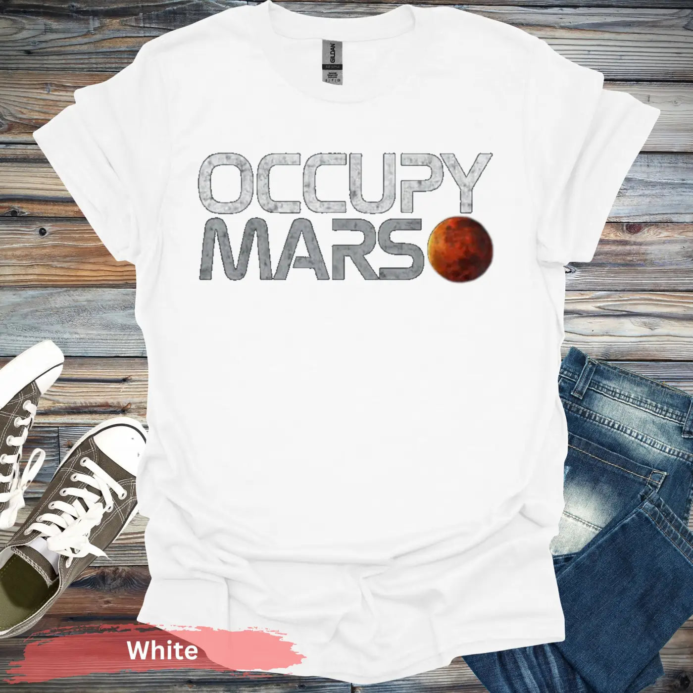 Occupy Mars T-Shirt - S / White - Physical Item