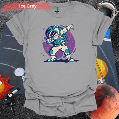 Out of This World Dab: Trendy Astronaut T-Shirt Design - S / Ice Grey - Physical Item