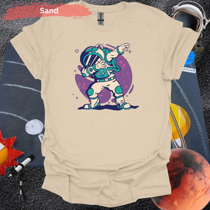 Out of This World Dab: Trendy Astronaut T-Shirt Design - S / Sand - Physical Item