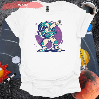 Out of This World Dab: Trendy Astronaut T-Shirt Design - S / White - Physical Item