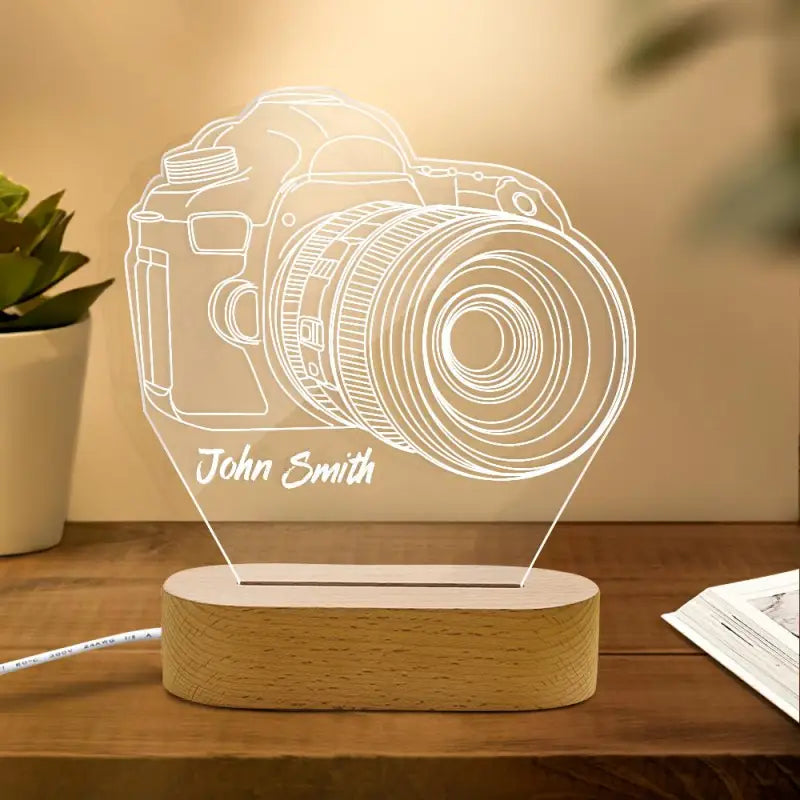 Personalized Name 3D Camera Acrylic Night Light - 17*16CM