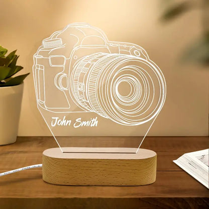 Personalized Name 3D Camera Acrylic Night Light - 17*16CM