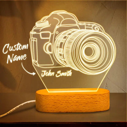 Personalized Name 3D Camera Acrylic Night Light - 17*16CM