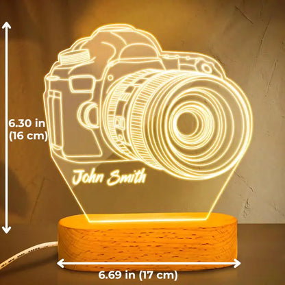 Personalized Name 3D Camera Acrylic Night Light - 17*16CM