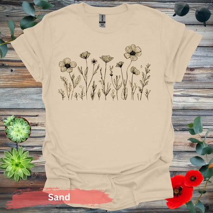 Petal Portraits T-Shirt - S / Sand - Physical Item