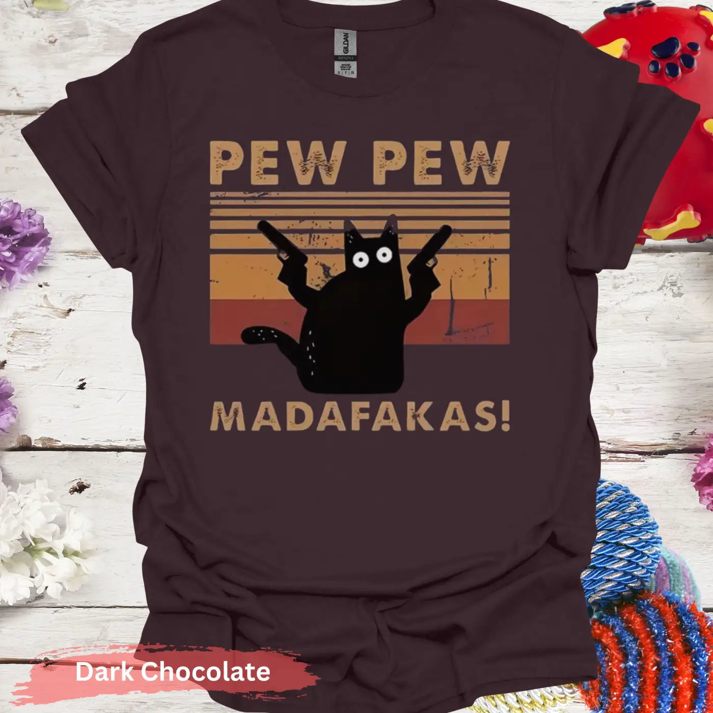 Pew Madafakas T-shirt - S / Dark Chocolate - Physical Item