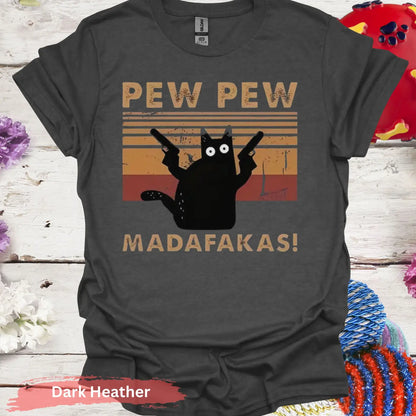 Pew Madafakas T-shirt - S / Dark Heather - Physical Item