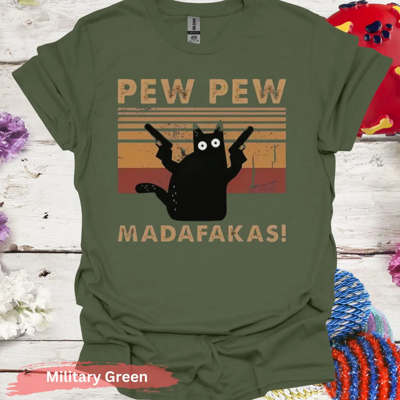 Pew Madafakas T-shirt - S / Military Green - Physical Item