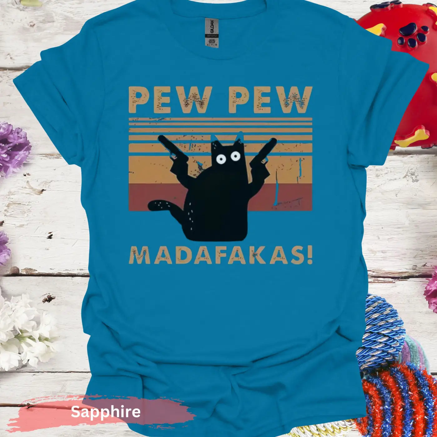 Pew Madafakas T-shirt - S / Sapphire - Physical Item