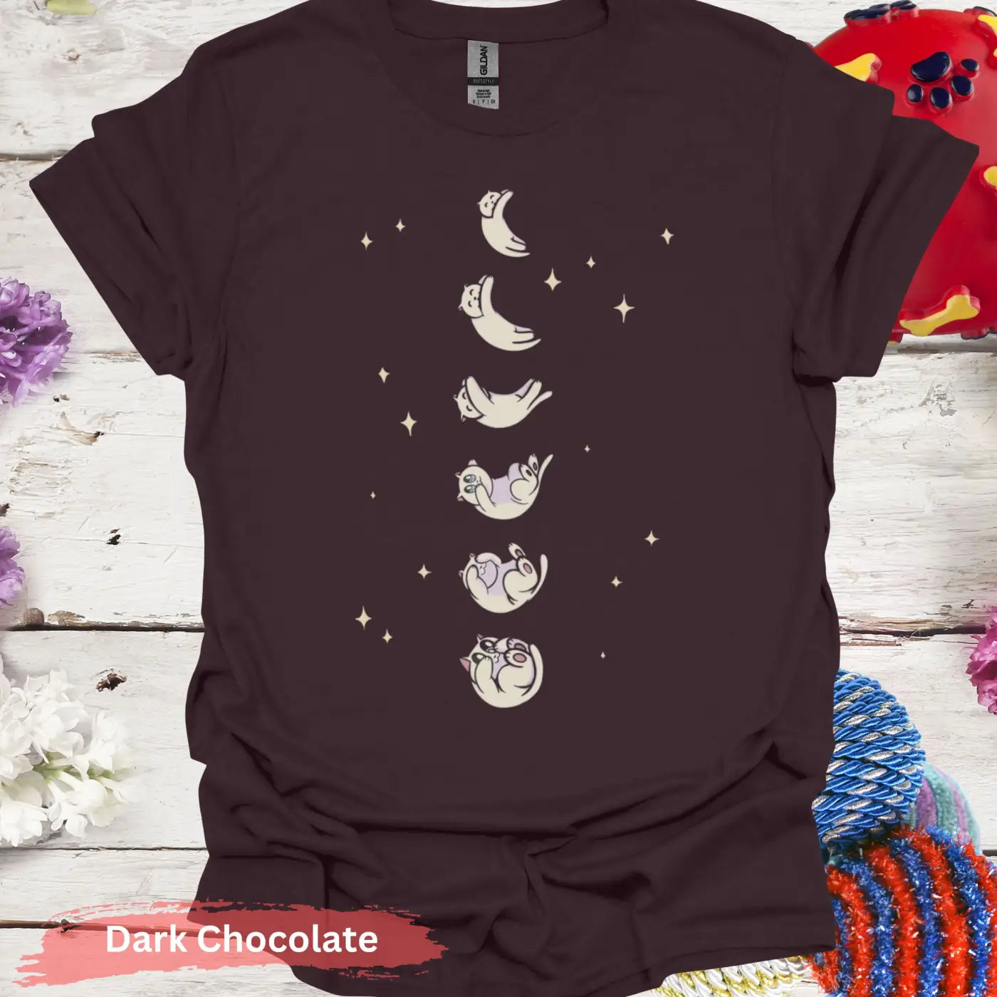 Phases of the Moon T-shirt - S / Dark Chocolate - Physical Item