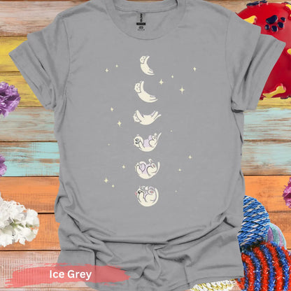 Phases of the Moon T-shirt - S / Ice Grey - Physical Item